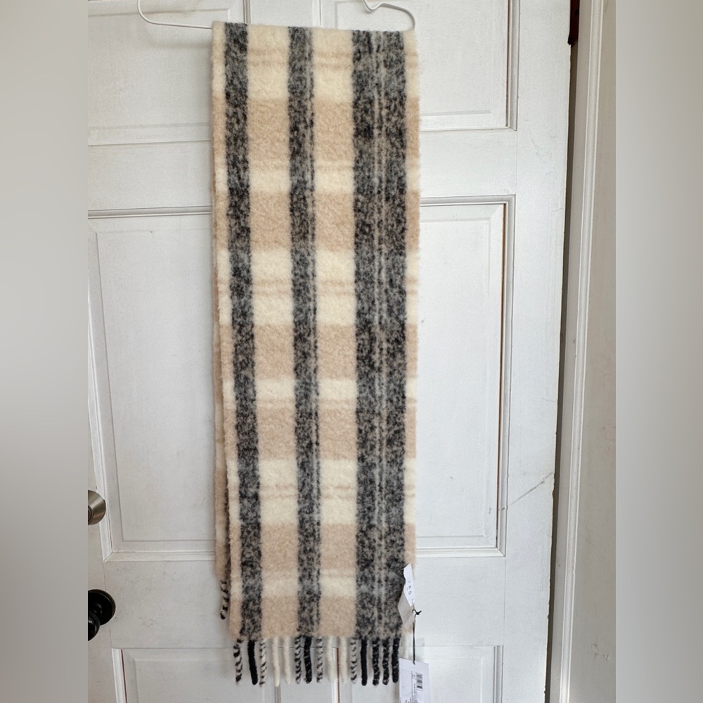 IRO Auray Plaid Alpaca Wool Scarf